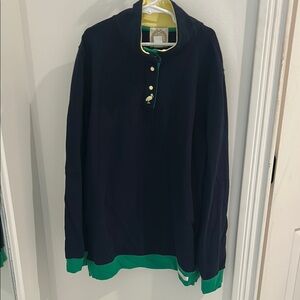 The Beaufort Bonnet Company Boy’s Navy and Green Popover Shirt Size 10